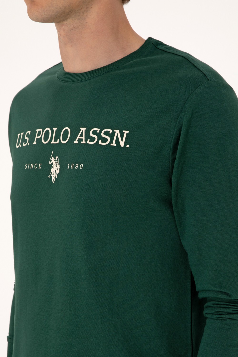 U.S. Polo Assn. Erkek Regular Fit Bisiklet Yaka Lacivert İnce Basic Sweatshirt 50313743-VR033 görsel 7