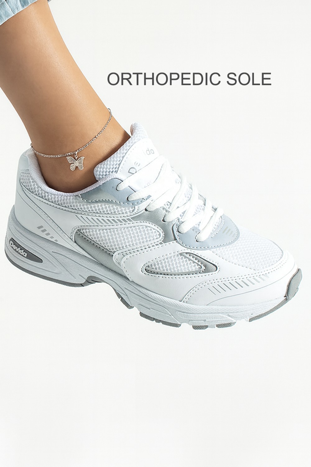 Devida Kadın Beyaz Spor Ayakkabı Günlük Rahat Air Taban Sneaker N110 görsel 5