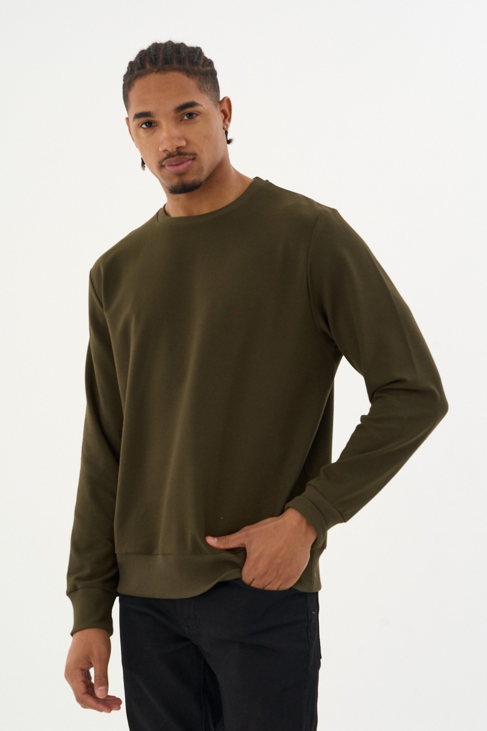 Superlife Süperlife Erkek Gri Bisiklet Yaka Ribanalı Regular Fit Sweatshirt SPR26SWK930 görsel 6