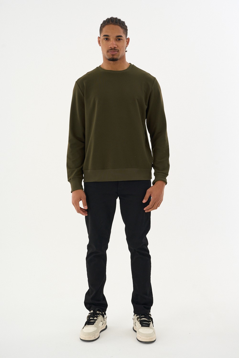Superlife Süperlife Erkek Gri Bisiklet Yaka Ribanalı Regular Fit Sweatshirt SPR26SWK930 görsel 7