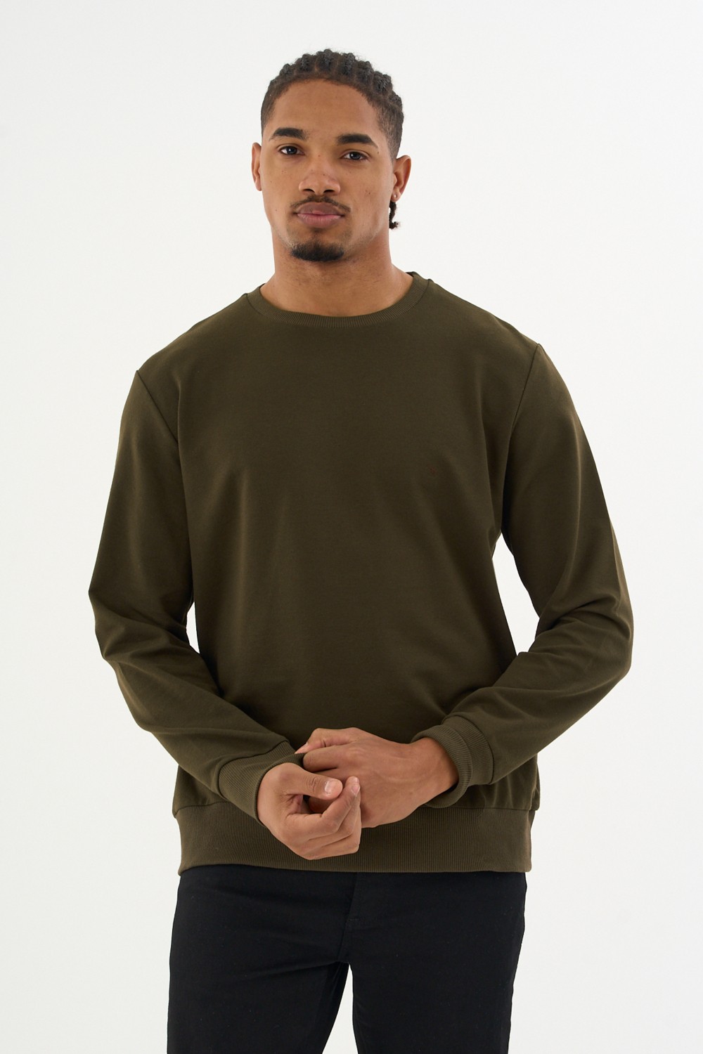 Superlife Süperlife Erkek Gri Bisiklet Yaka Ribanalı Regular Fit Sweatshirt SPR26SWK930 görsel 8