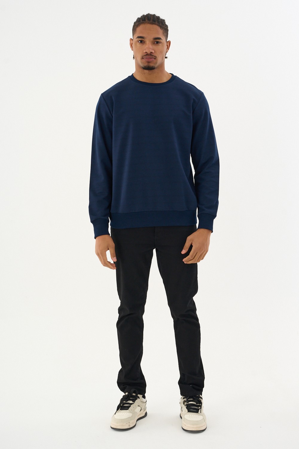 Superlife Süperlife Erkek Gri Bisiklet Yaka Ribanalı Regular Fit Sweatshirt SPR26SWK930