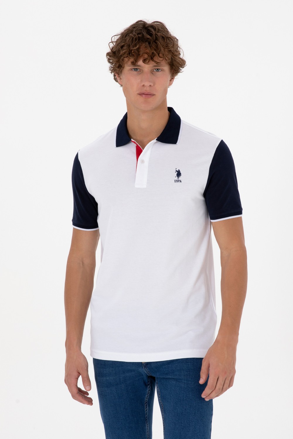 U.S. Polo Assn. Erkek Beyaz Regular Fit Polo Yaka Tişört 50306871-VR013