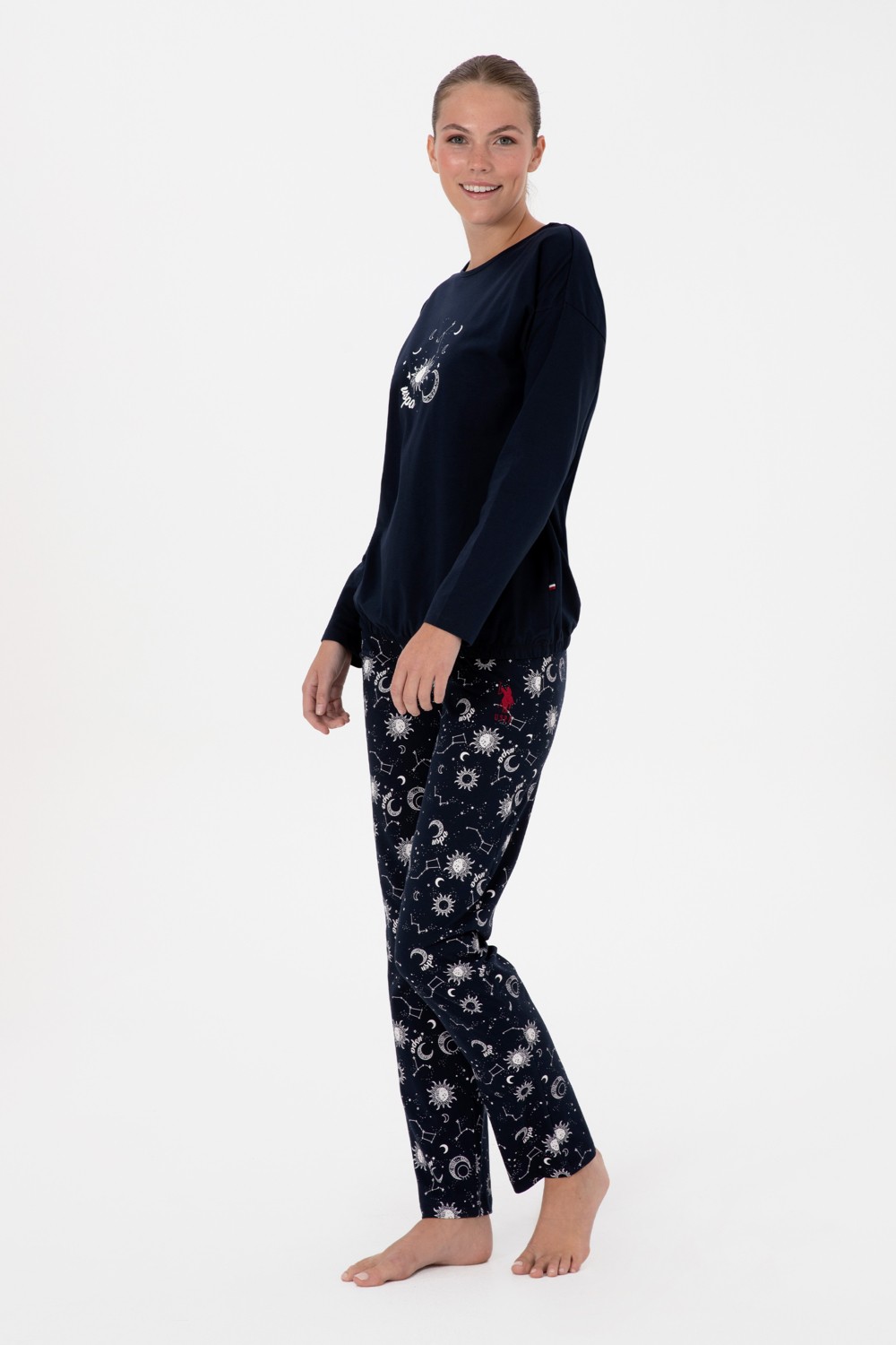 U.S. Polo Assn. Kadın Lacivert Pijama Takım 50318920-VR033 görsel 4