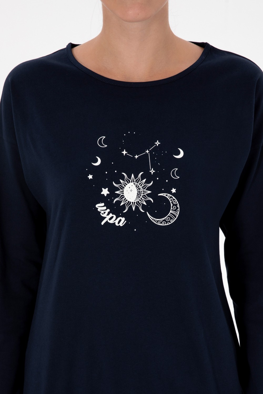 U.S. Polo Assn. Kadın Lacivert Pijama Takım 50318920-VR033 görsel 6