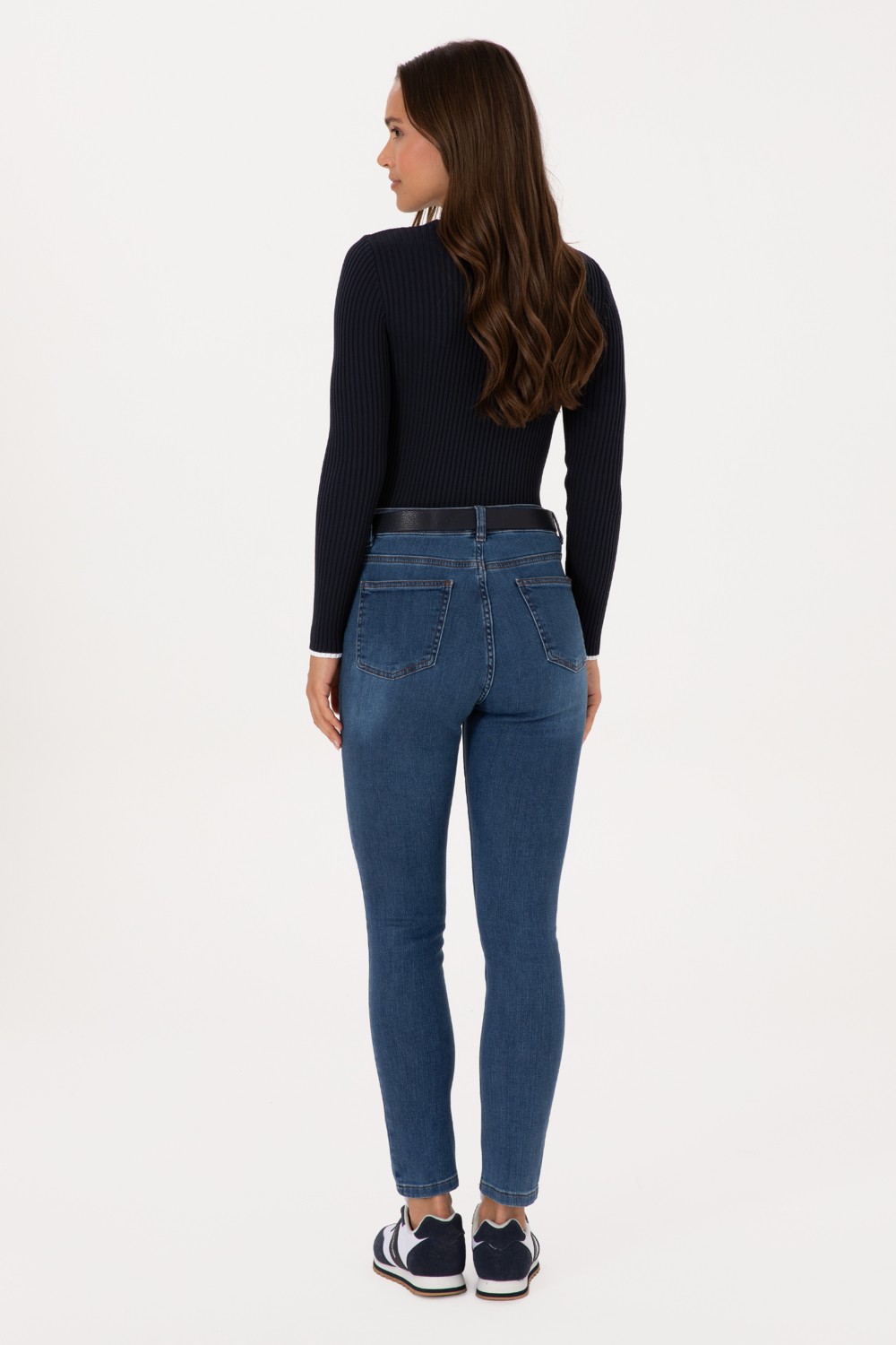 U.S. Polo Assn. Kadın Koyu Mavi Skinny High Waist Fit Jean Pantolon 50317616-DN0023 görsel 4