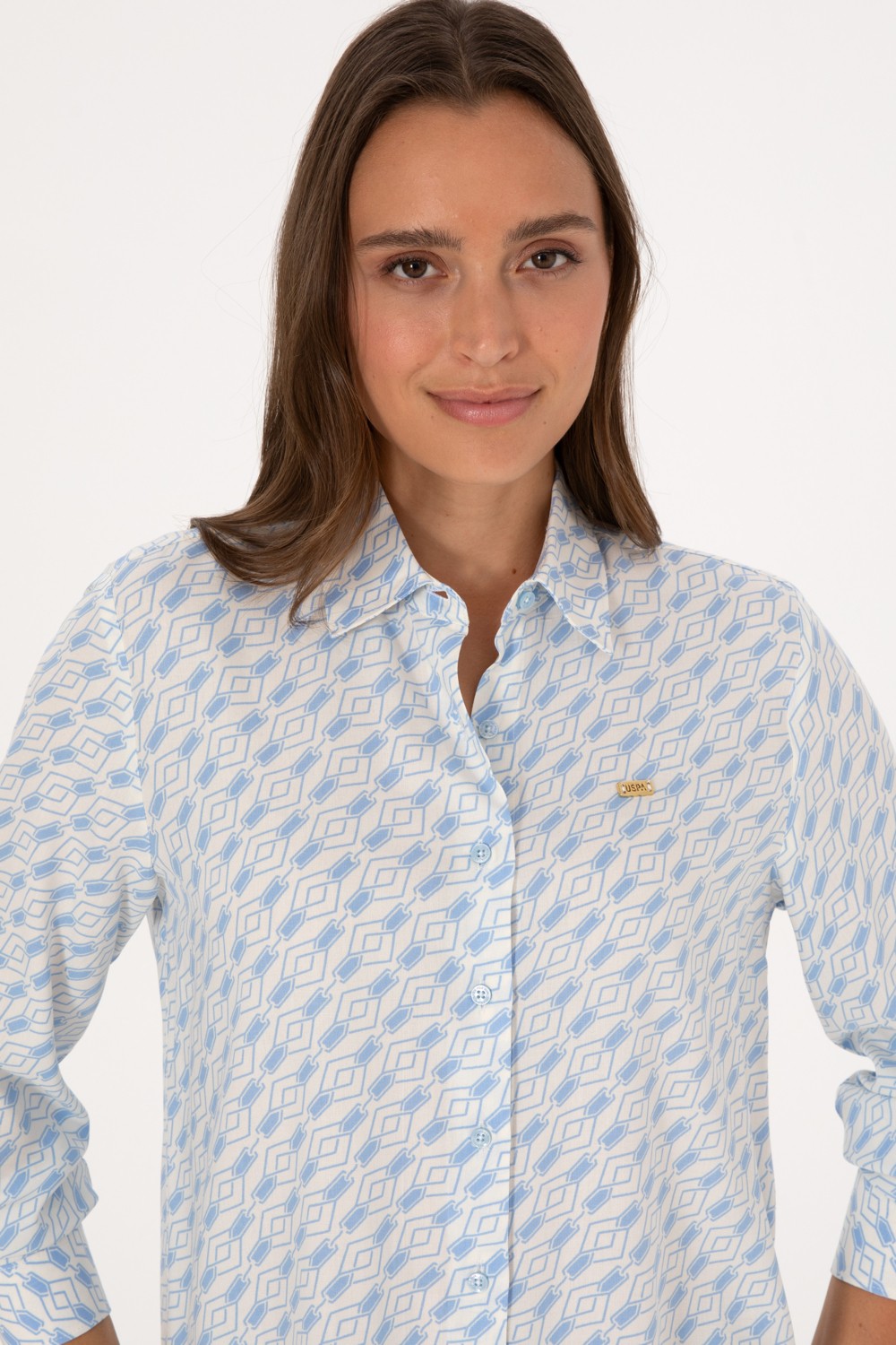 U.S. Polo Assn. Kadın Lacivert Uzun Kollu Gömlek 50316370-VR033 görsel 2