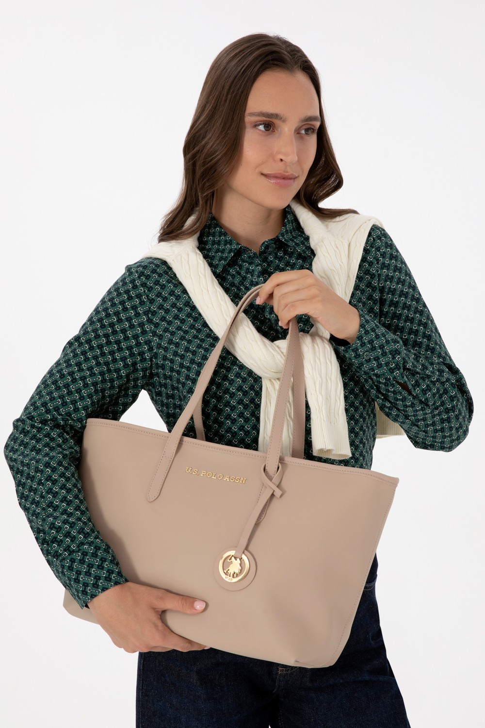 U.S. Polo Assn. Kadın Taba Omuz Çantası 50317823-VR099 görsel 2