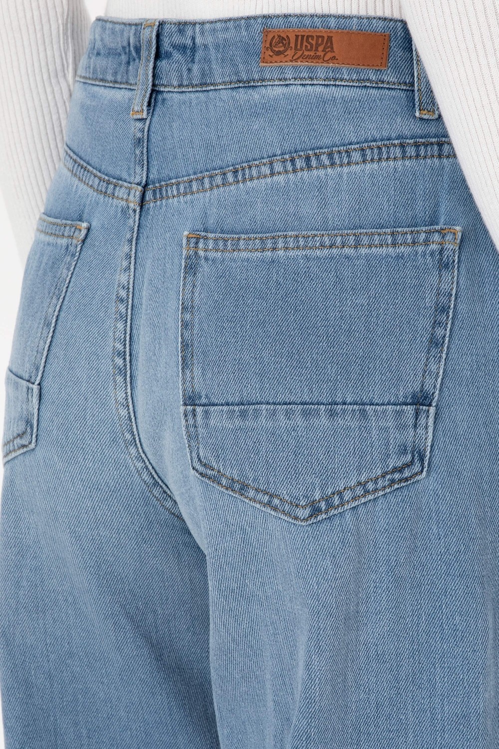 U.S. Polo Assn. Kadın Açık Mavi Loose Fit Jean Pantolon 50316568-DN0021 görsel 6