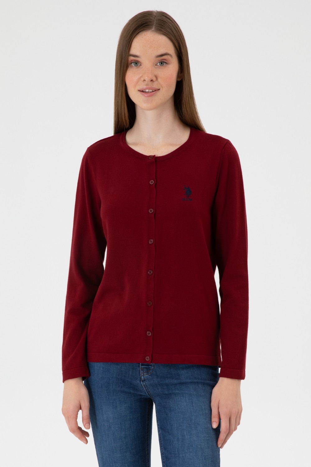 U.S. Polo Assn. Kadın Siyah Basic Triko Hırka 50313624-VR046