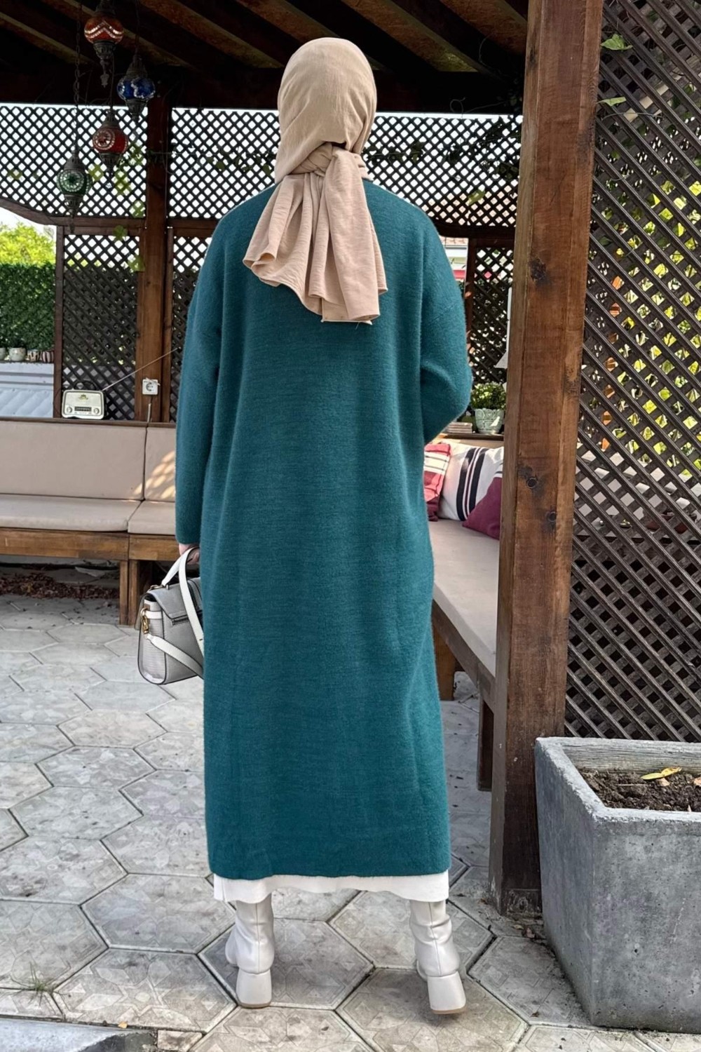 Rabia Şamlı Yakut Angora Triko Kap Zümrüt görsel 6