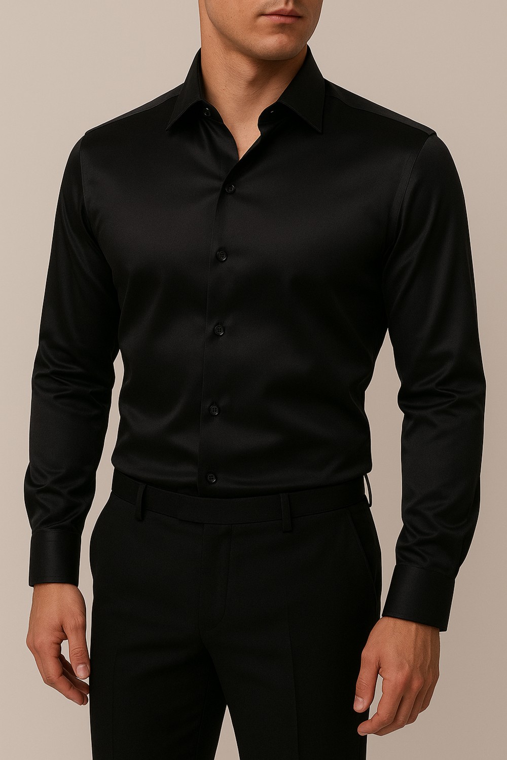 Cathecat Slim Fit Uzun Kollu Kolay Ütü Teri Emen Nefes Alan Doku Kravatlık Dört Mevsim Beyaz Erkek Gömlek