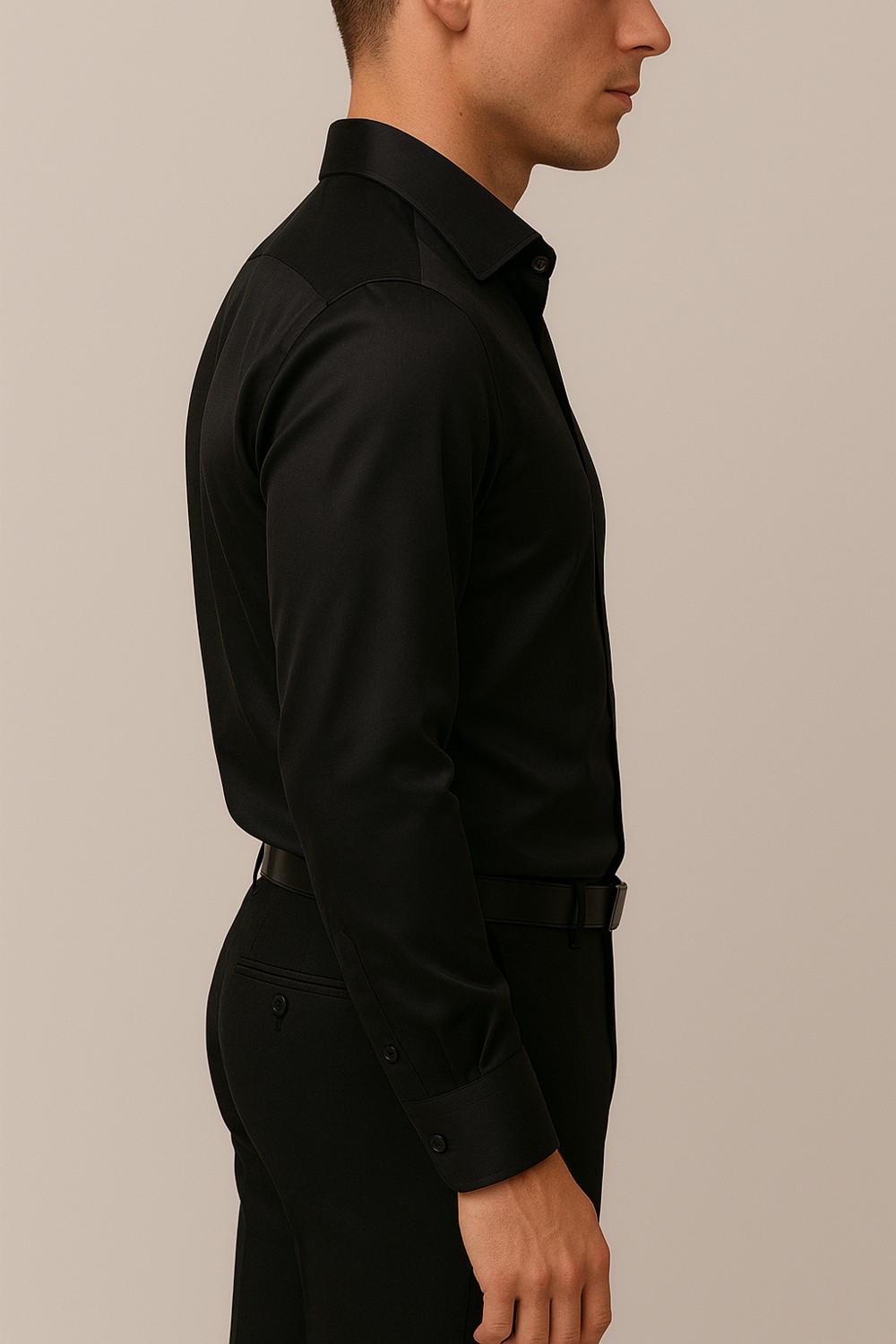 Cathecat Slim Fit Uzun Kollu Kolay Ütü Teri Emen Nefes Alan Doku Kravatlık Dört Mevsim Beyaz Erkek Gömlek görsel 2