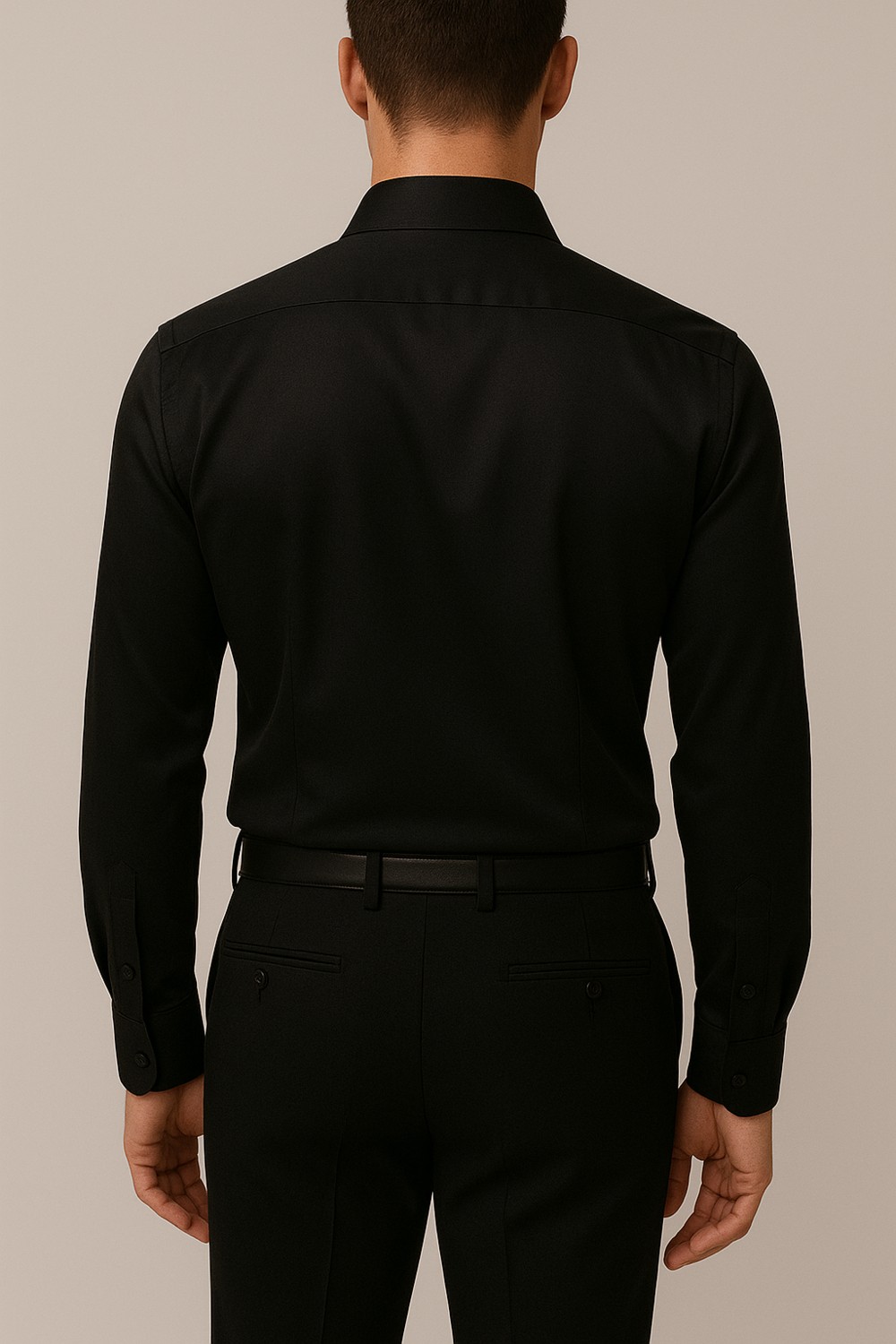 Cathecat Slim Fit Uzun Kollu Kolay Ütü Teri Emen Nefes Alan Doku Kravatlık Dört Mevsim Beyaz Erkek Gömlek görsel 3