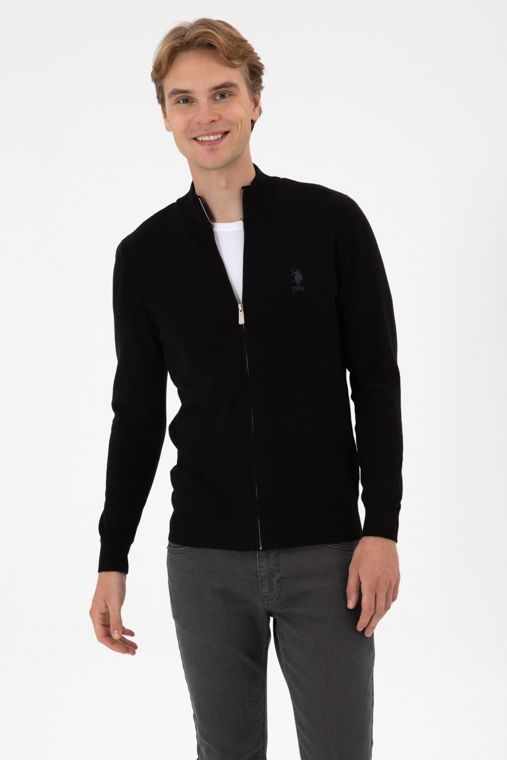 U.S. Polo Assn. Erkek Slim Fit Bordo Triko Hırka 50313684-VR014