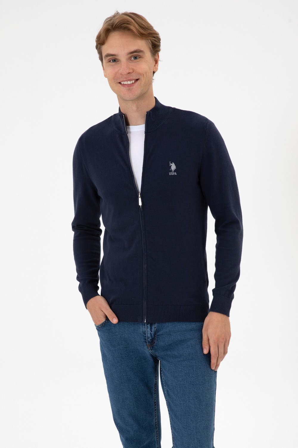 U.S. Polo Assn. Erkek Slim Fit Bordo Triko Hırka 50313684-VR014