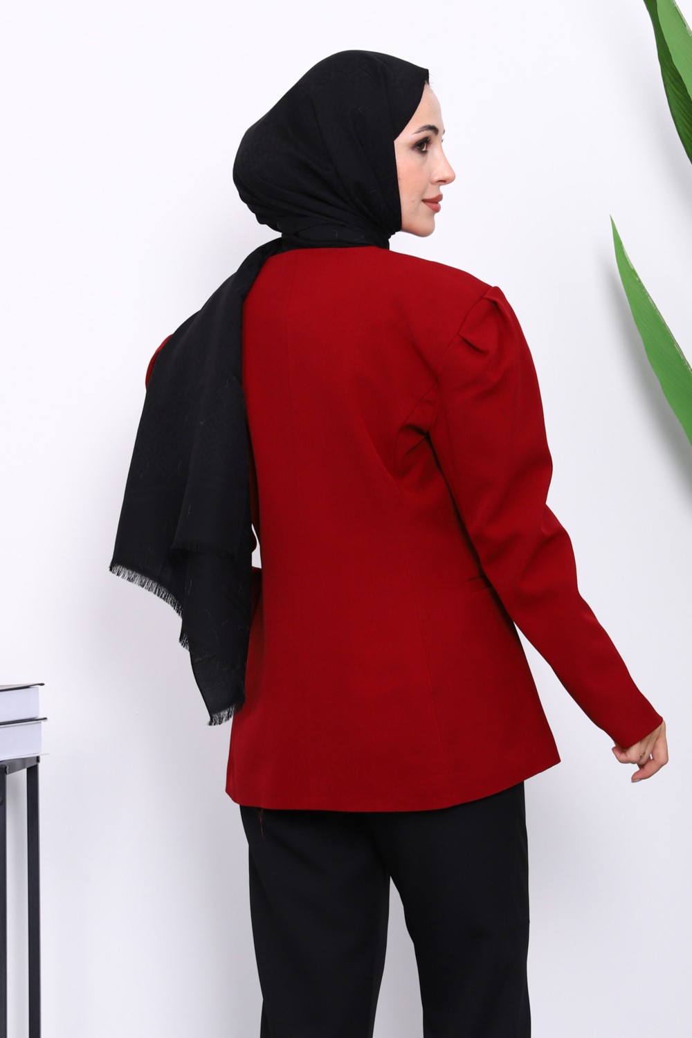İmaj Butik Füme Vatkalı Düğmeli Ceket görsel 4