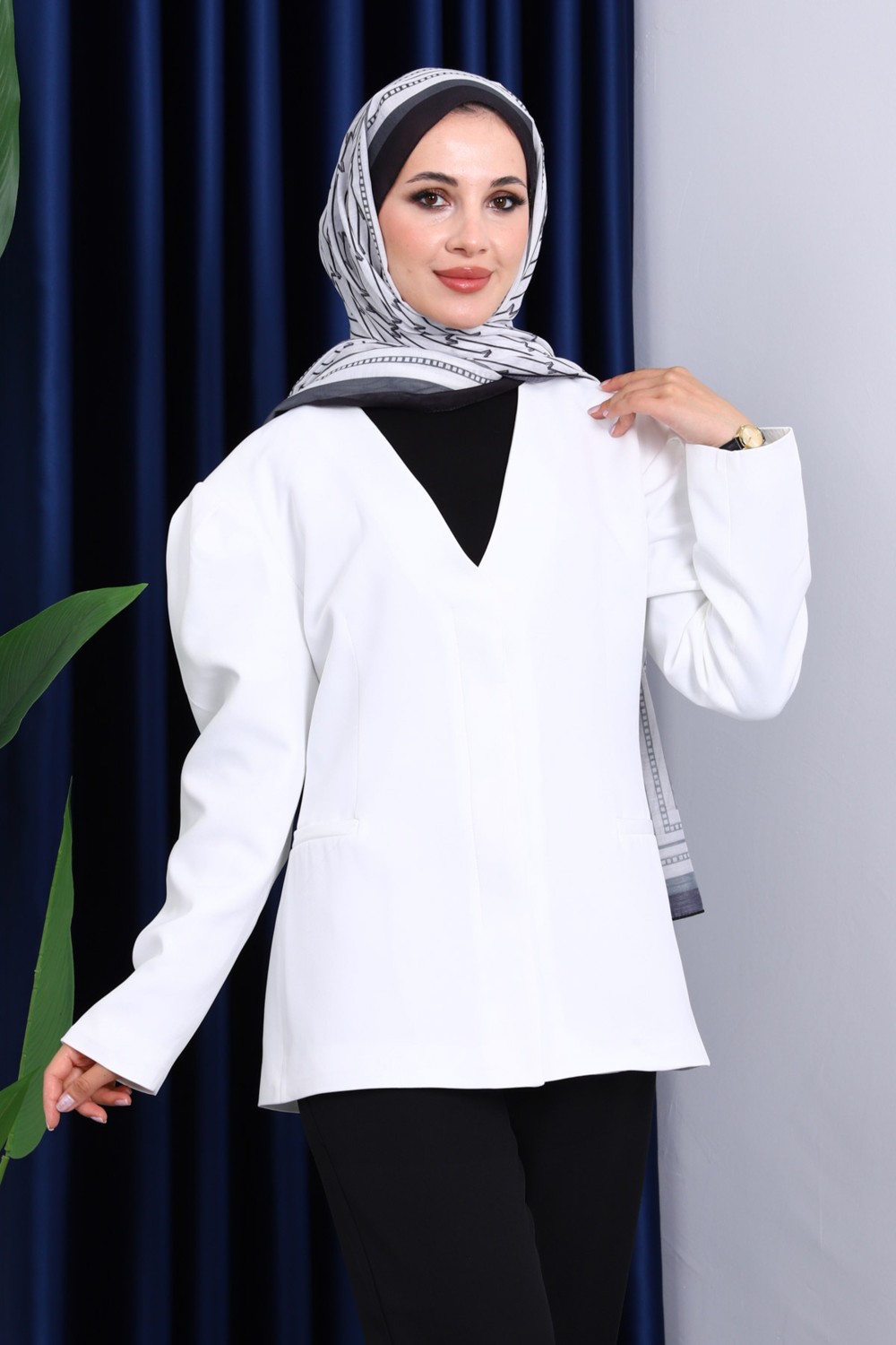İmaj Butik Füme Vatkalı Düğmeli Ceket görsel 5