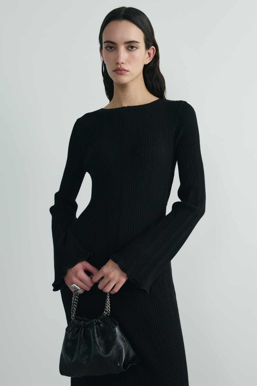 Suud Collection Siyah Giorgia Zincirli Deri Mini Çanta görsel 8