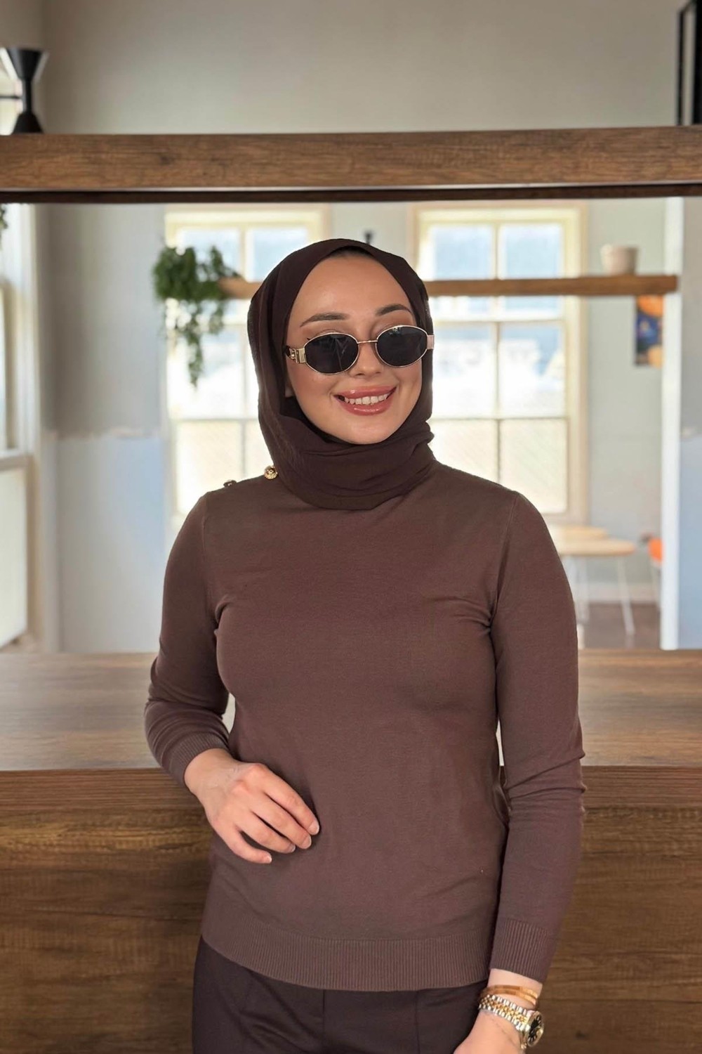 Venöve Pety Triko Kazak 26FWTRI0006 Kahve