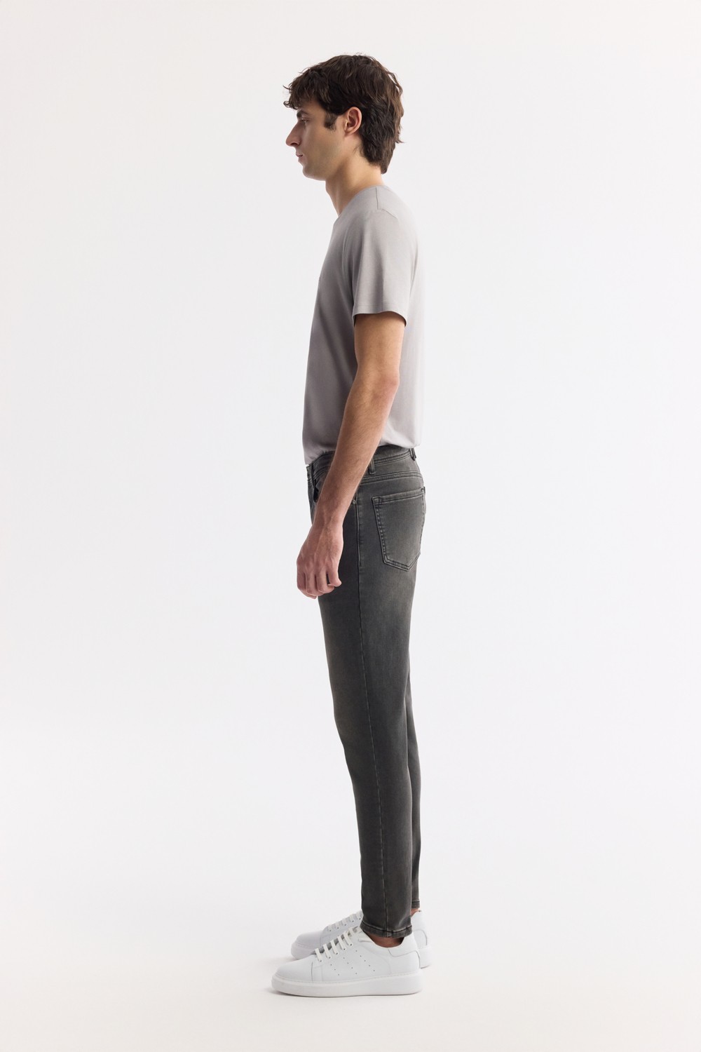 AVVA Erkek Gri Klasik Bel Eskitme Yıkama Elastan Rio Skinny Fit Jean Pantolon A42Y3512 görsel 6