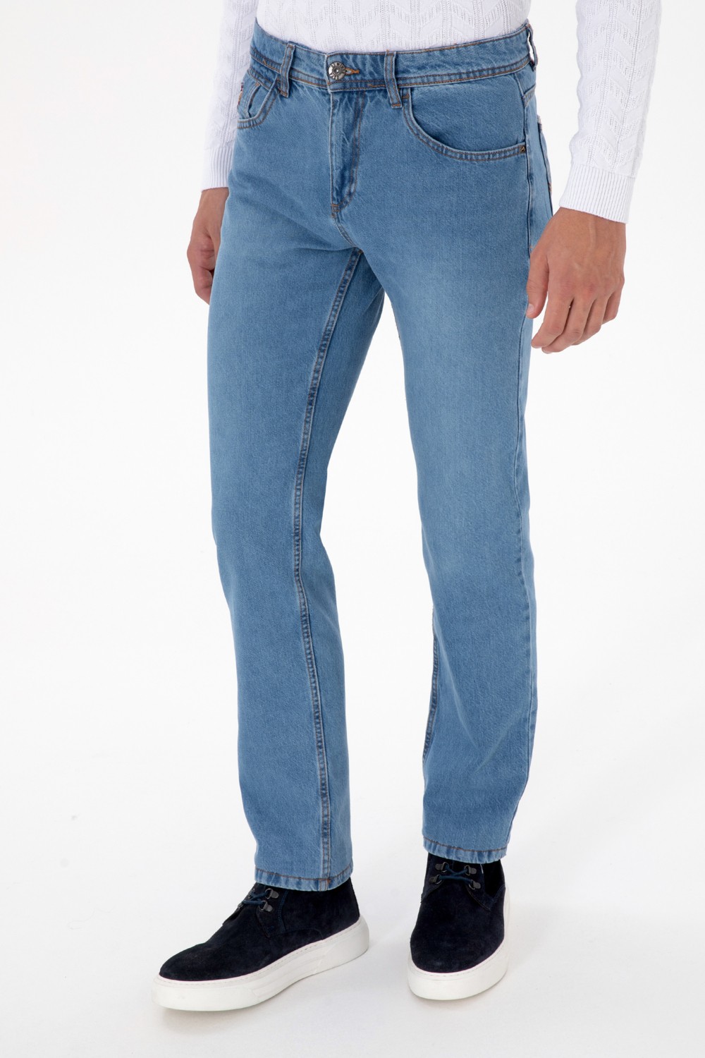 U.S. Polo Assn. Erkek Açık Mavi Straight Fit Jean Pantolon 50316547-DN0021 görsel 2
