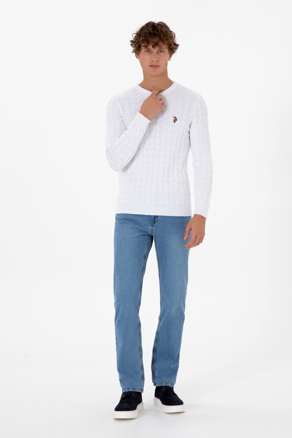U.S. Polo Assn. Erkek Açık Mavi Straight Fit Jean Pantolon 50316547-DN0021 görsel 3