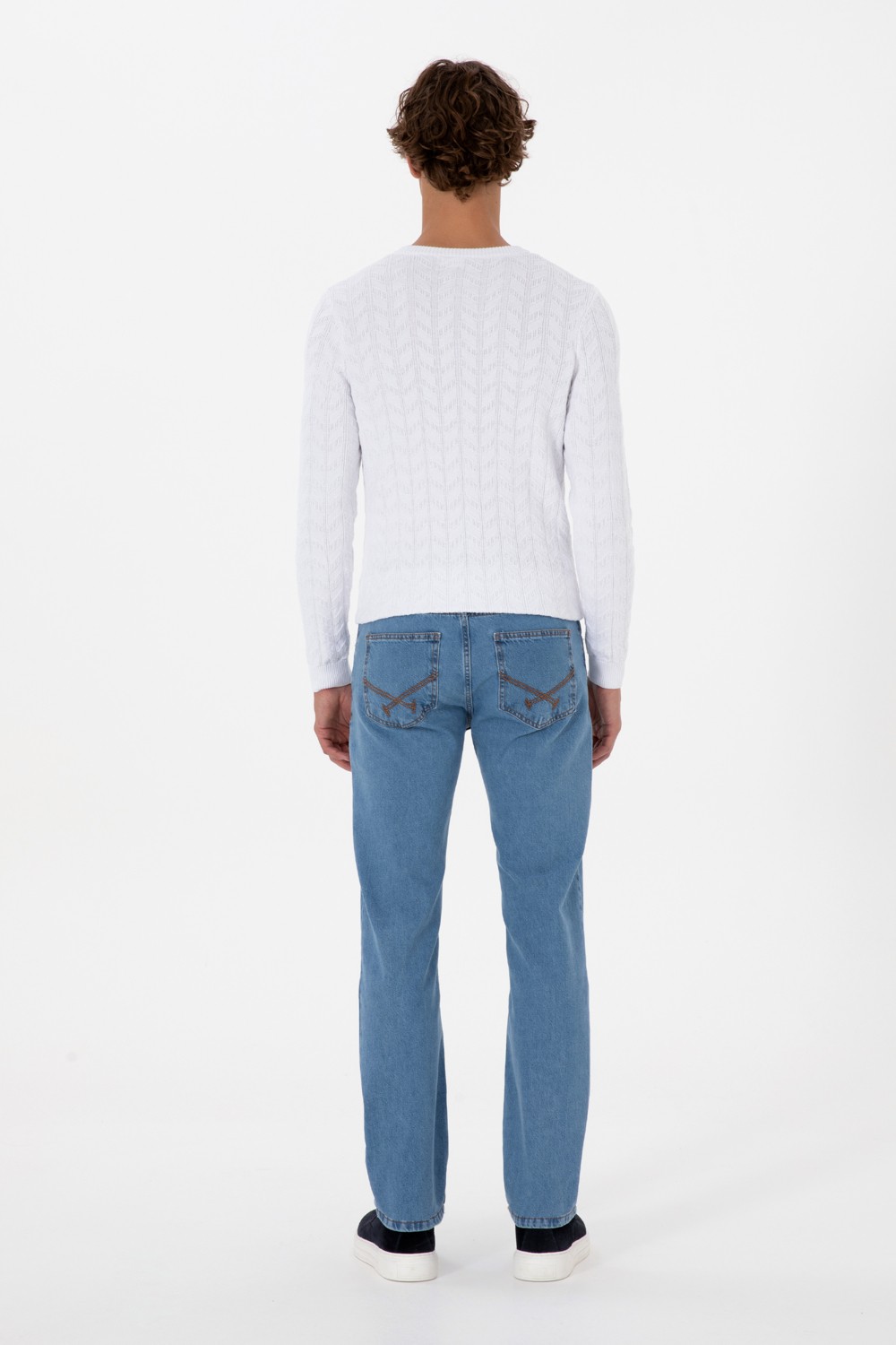 U.S. Polo Assn. Erkek Açık Mavi Straight Fit Jean Pantolon 50316547-DN0021 görsel 4