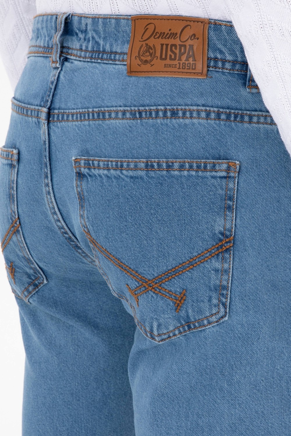 U.S. Polo Assn. Erkek Açık Mavi Straight Fit Jean Pantolon 50316547-DN0021 görsel 6