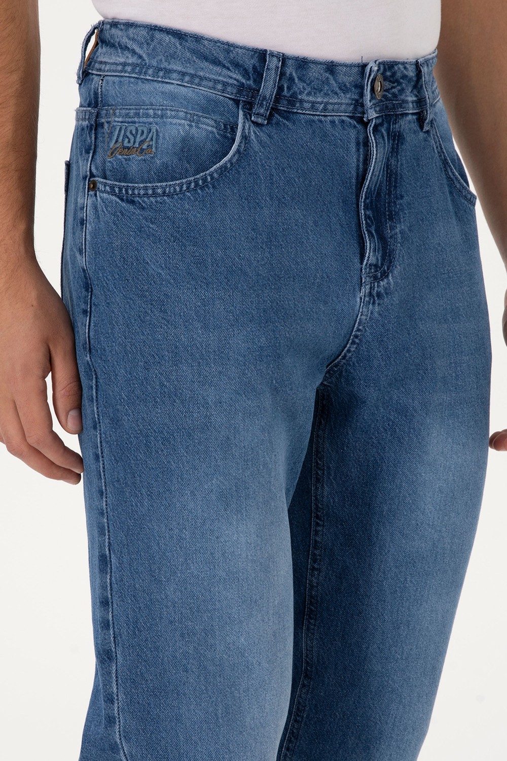 U.S. Polo Assn. Erkek Açık Mavi Jean Tapered Fit Pantolon 50316545-DN0021 görsel 5