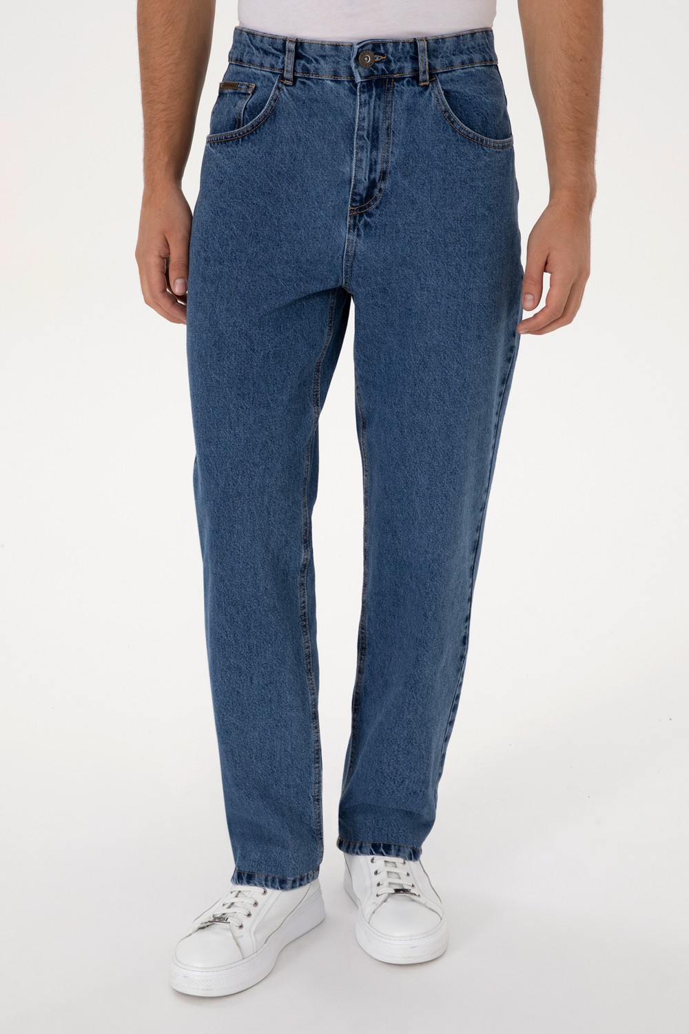 U.S. Polo Assn. Erkek Mavi Loose Fit Jean Pantolon 50316575-DN0022 görsel 2