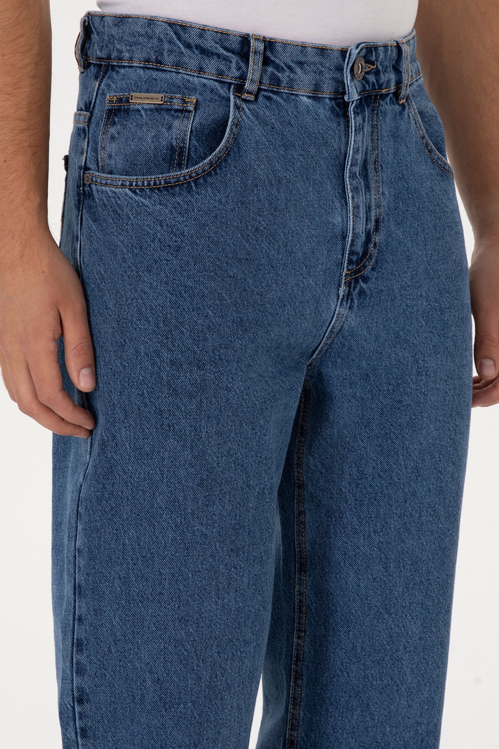 U.S. Polo Assn. Erkek Mavi Loose Fit Jean Pantolon 50316575-DN0022 görsel 5