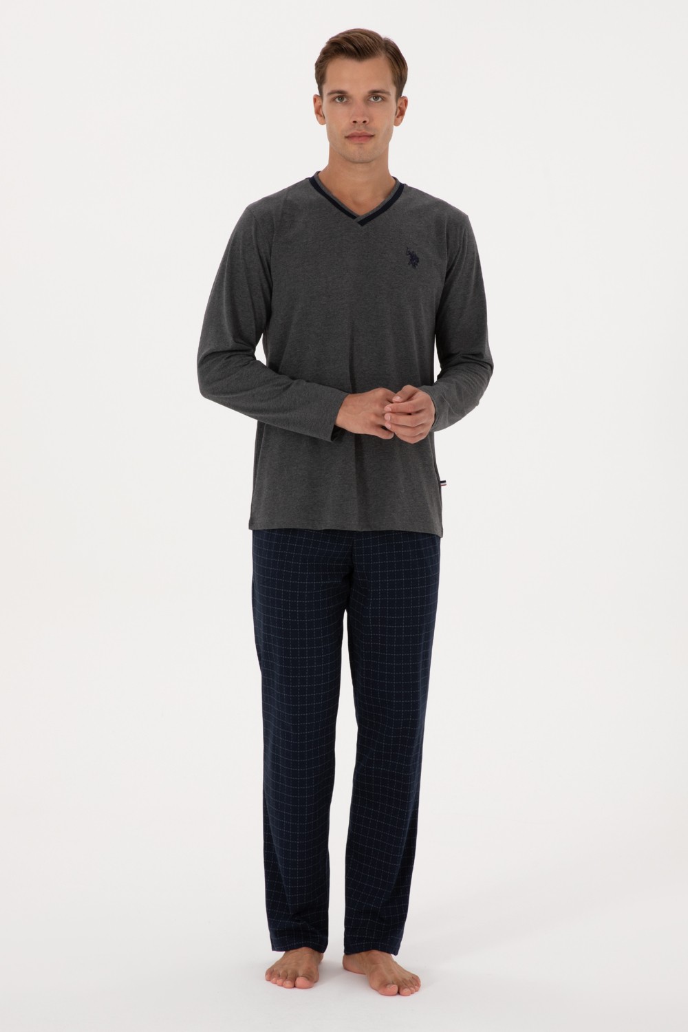 U.S. Polo Assn. Erkek Antrasit Melanj Pijama Takımı 50318616-VR081