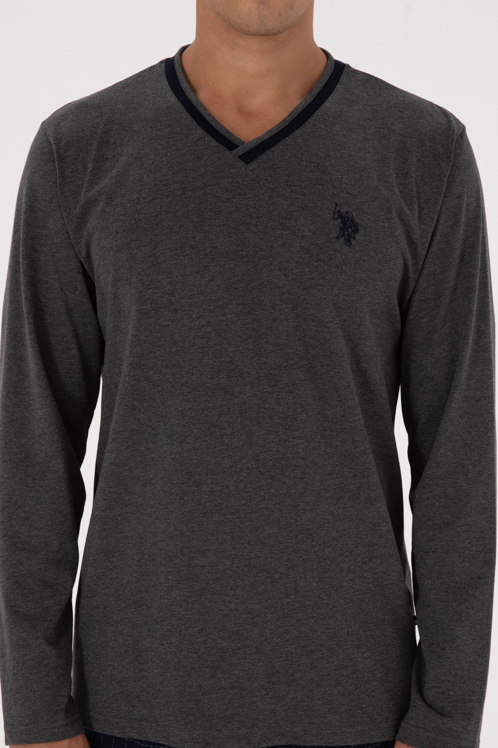 U.S. Polo Assn. Erkek Antrasit Melanj Pijama Takımı 50318616-VR081 görsel 6