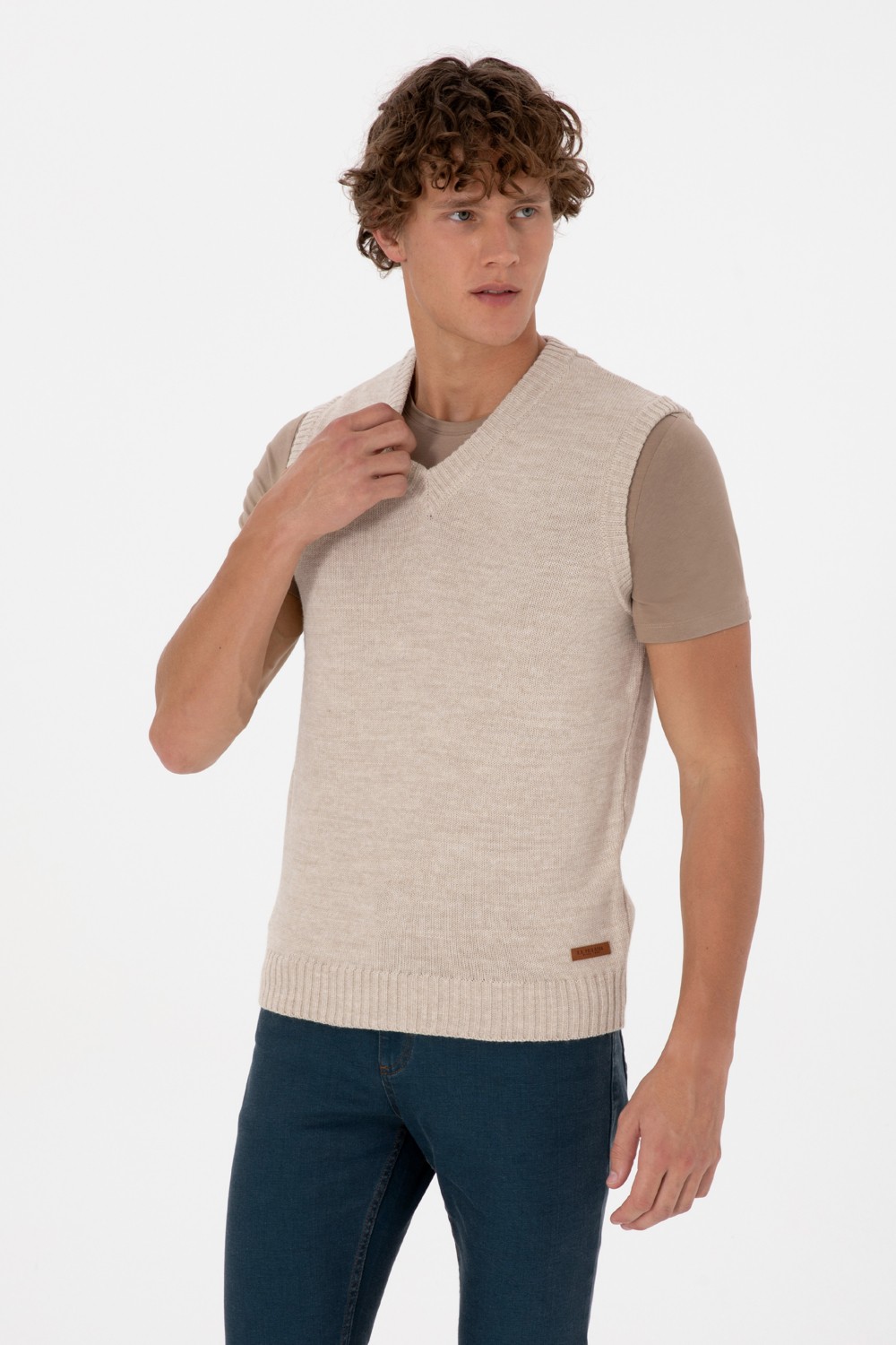 U.S. Polo Assn. Erkek Vizon Süveter 50318158-VR052 görsel 3