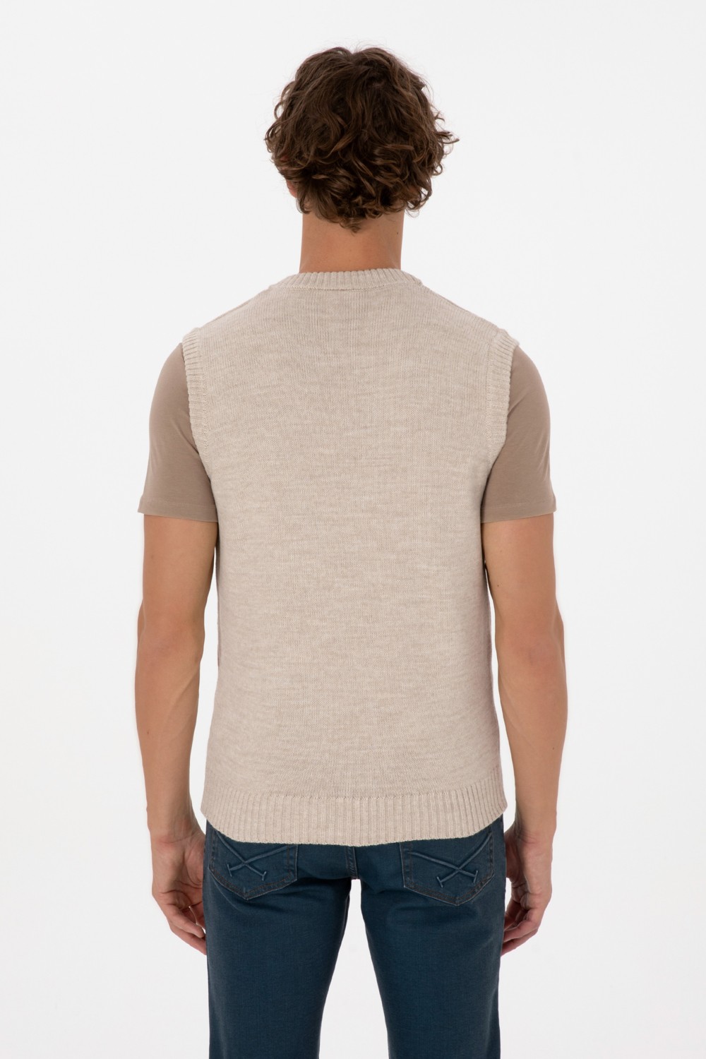 U.S. Polo Assn. Erkek Vizon Süveter 50318158-VR052 görsel 5