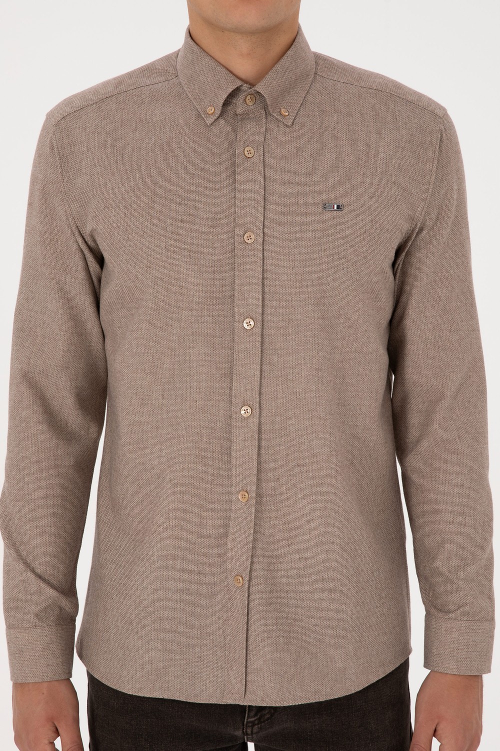 U.S. Polo Assn. Erkek Haki Gömlek Desenli 50315613-VR027 görsel 6