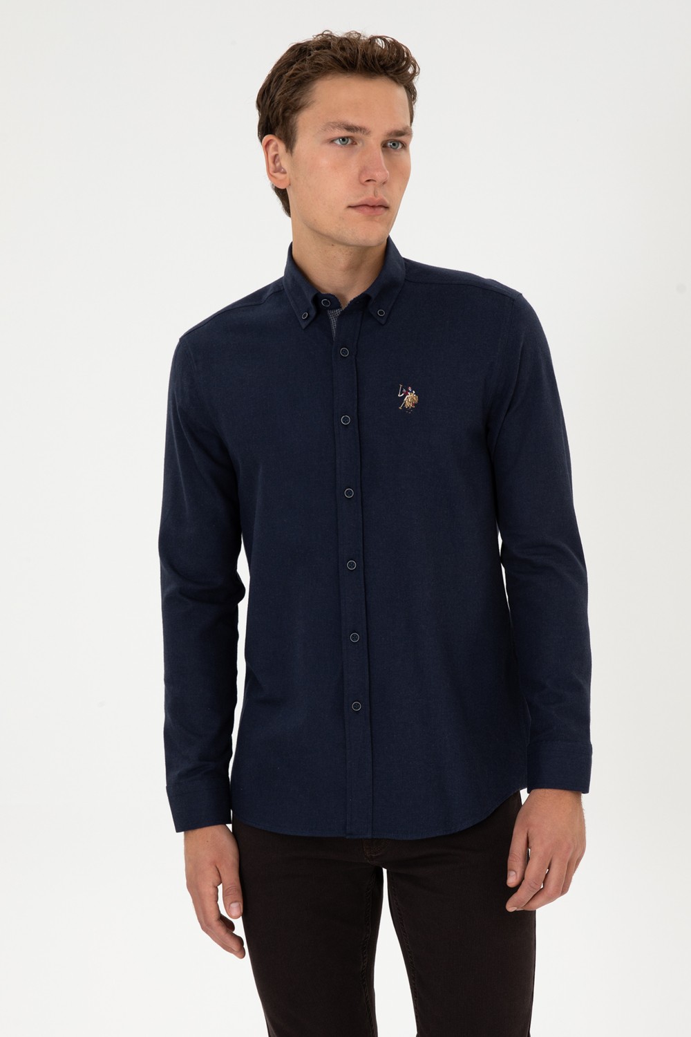 U.S. Polo Assn. Erkek Lacivert Gömlek Desenli 50308459-VR033