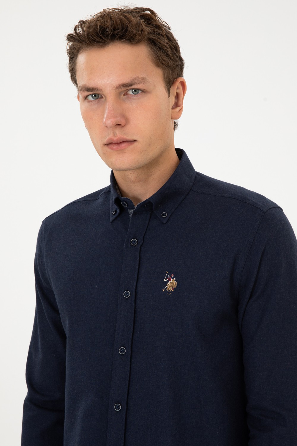 U.S. Polo Assn. Erkek Lacivert Gömlek Desenli 50308459-VR033 görsel 2