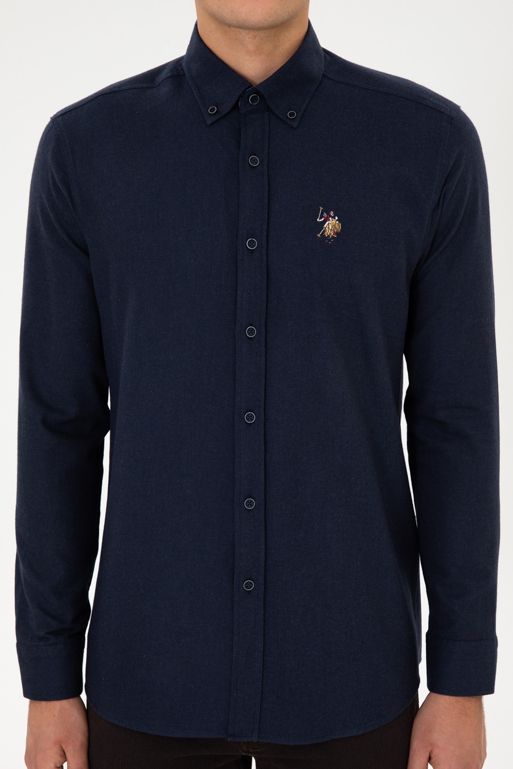 U.S. Polo Assn. Erkek Lacivert Gömlek Desenli 50308459-VR033 görsel 6