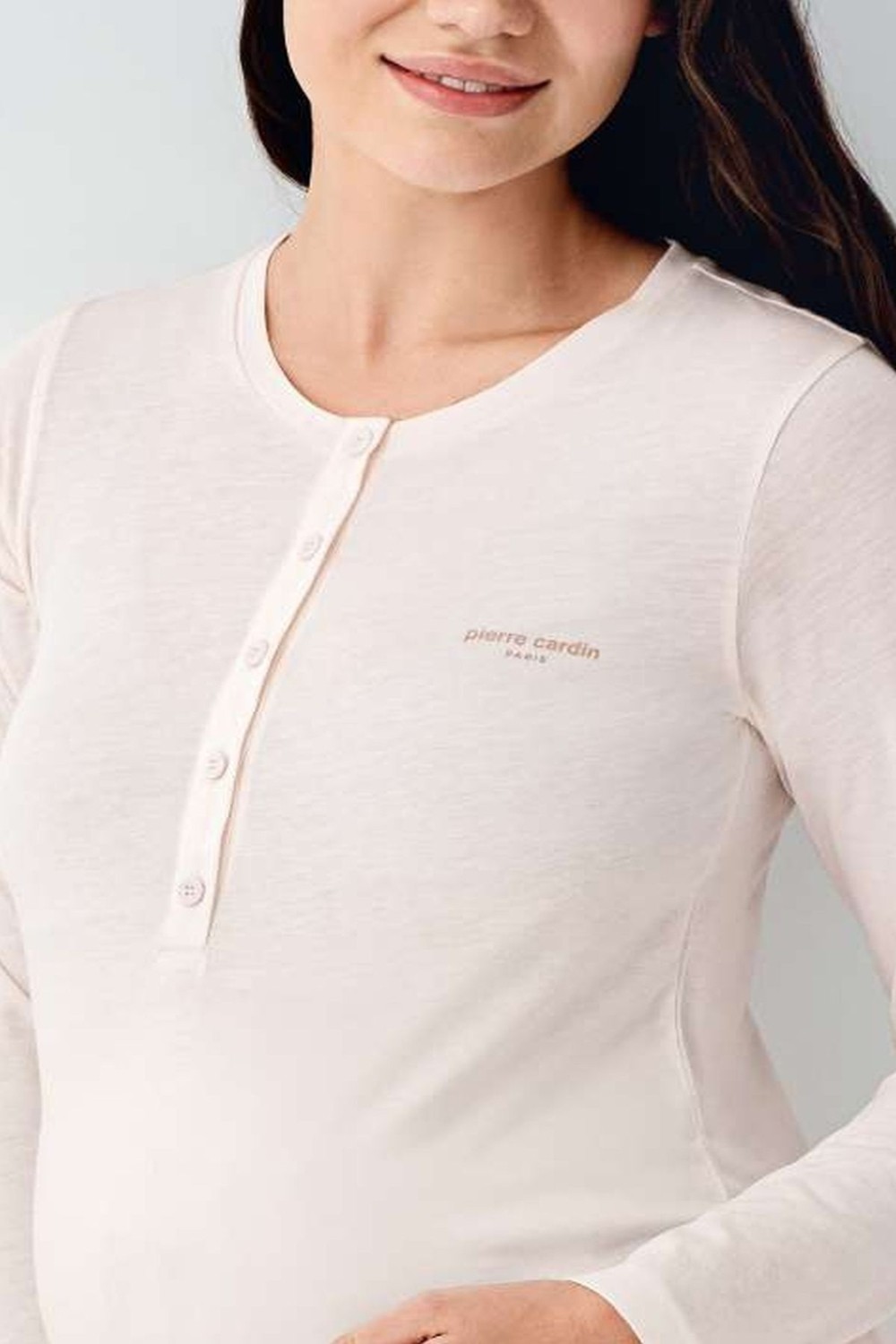 Pierre Cardin 9066 Hamile Lohusa Düğmeli Bisiklet Yaka Pijama Takımı-Tozpembe görsel 5