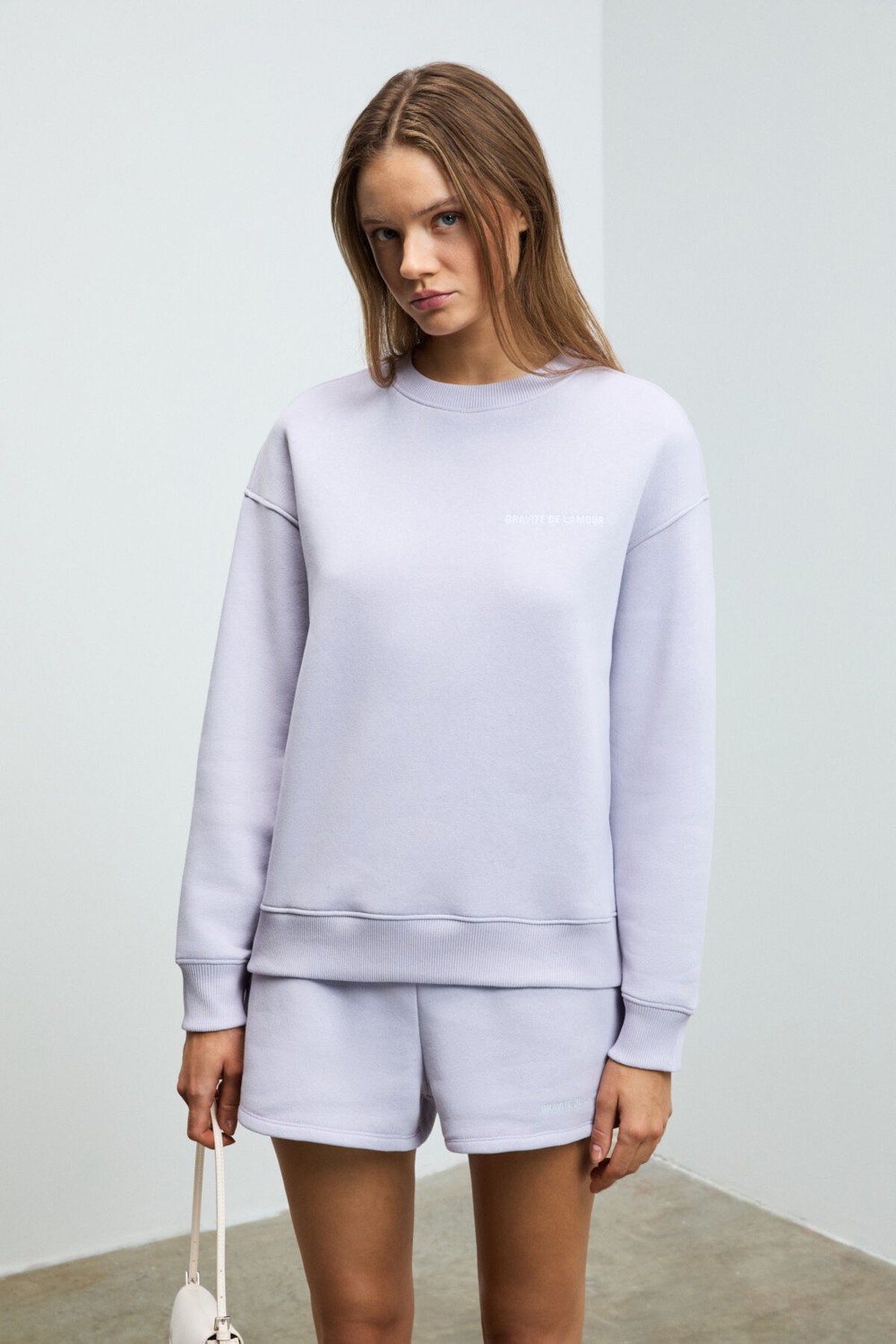 Grimelange Jennıfer Kadın Organik Pamuklu Nakışlı Yuvarlak Yakalı Oversize Kırmızı Sweatshirt