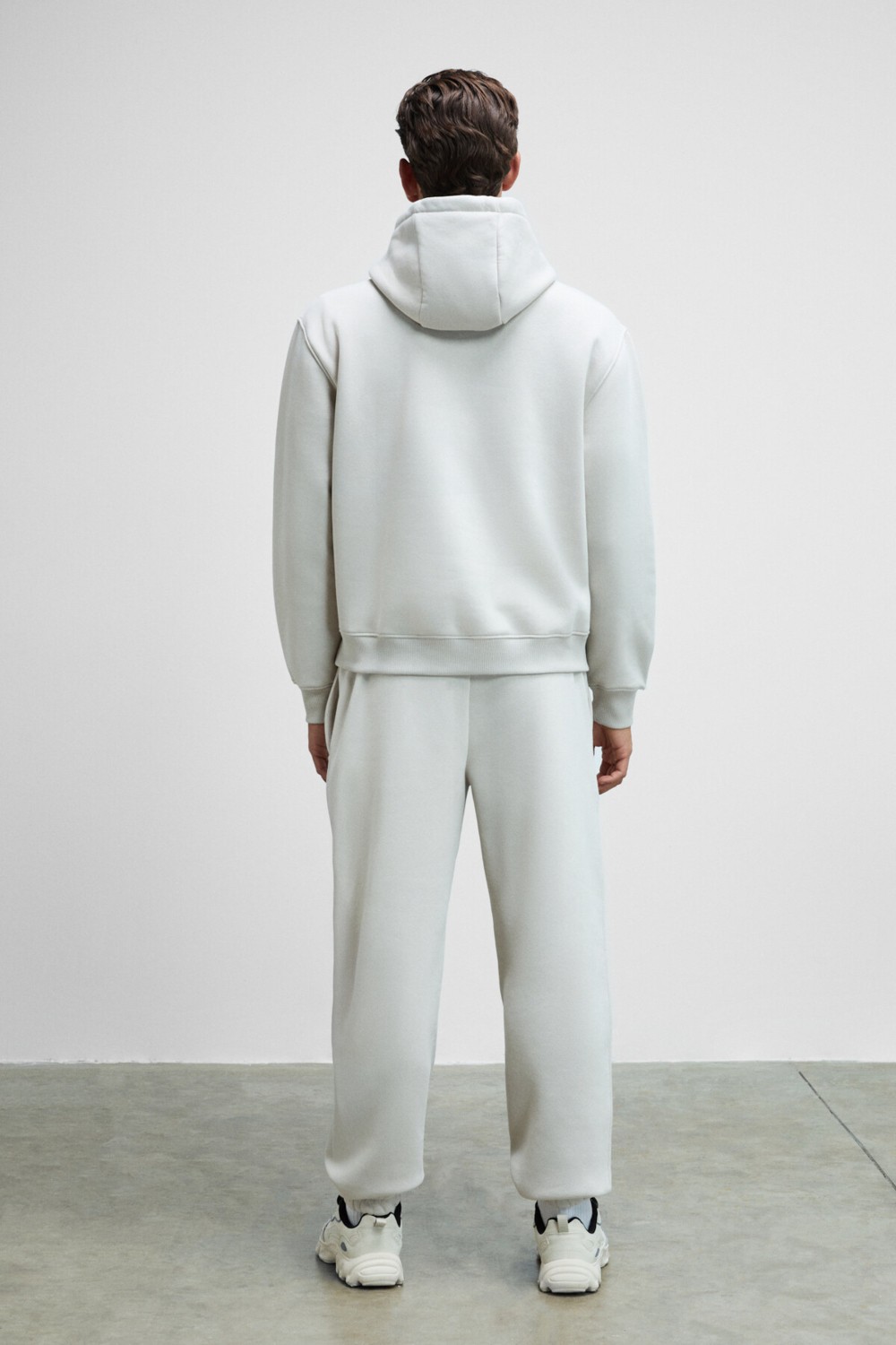 Grimelange MARSHALLHOODIE Erkek Pamuklu İçi Polarlı Nakışlı Relaxed Koyu Lacivert Eşofman Takımı görsel 8