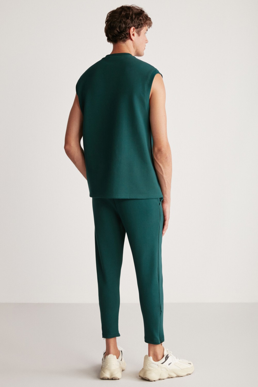 Grimelange Nıcolas Erkek Teknik Kalın Esnek Kumaşlı Paçası Fermuarlı Slim Fit Yeşil Eşofman Altı görsel 6