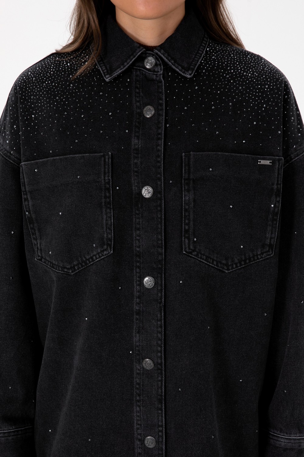 U.S. Polo Assn. Kadın Siyah Gömlek Jean 50309856-DN0027 görsel 6