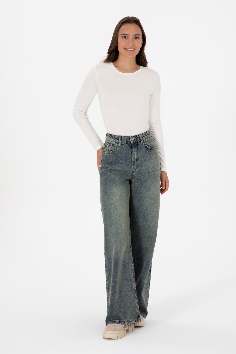 U.S. Polo Assn. Kadın Yeşil Flare Fit Jean Pantolon 50308394-DN0030 görsel 3