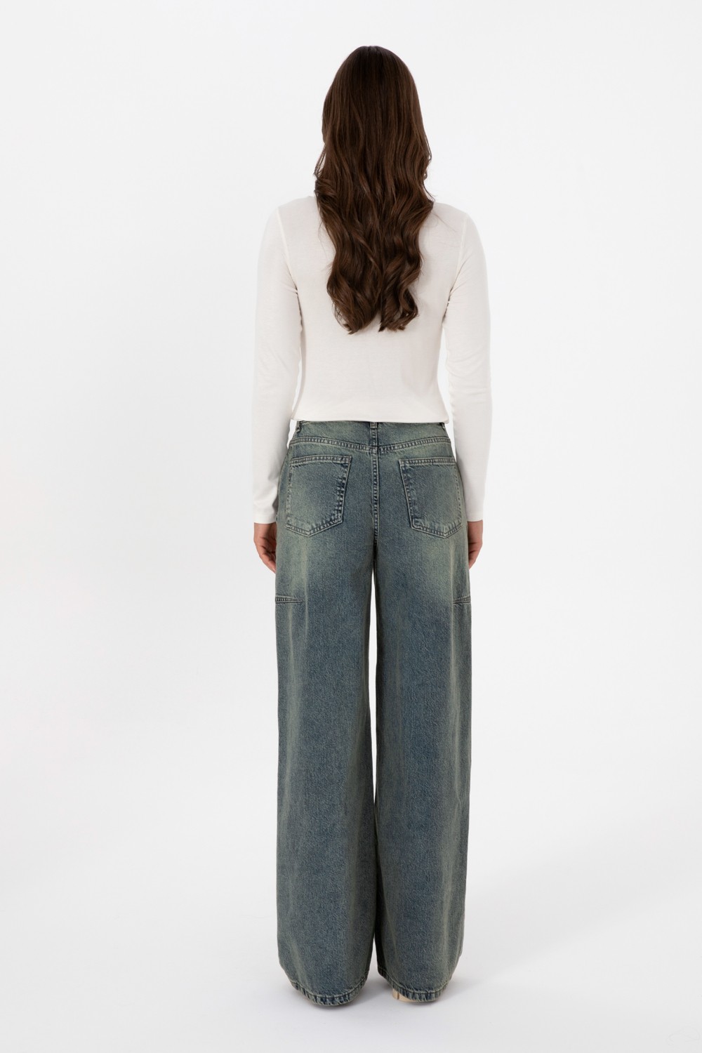 U.S. Polo Assn. Kadın Yeşil Flare Fit Jean Pantolon 50308394-DN0030 görsel 4