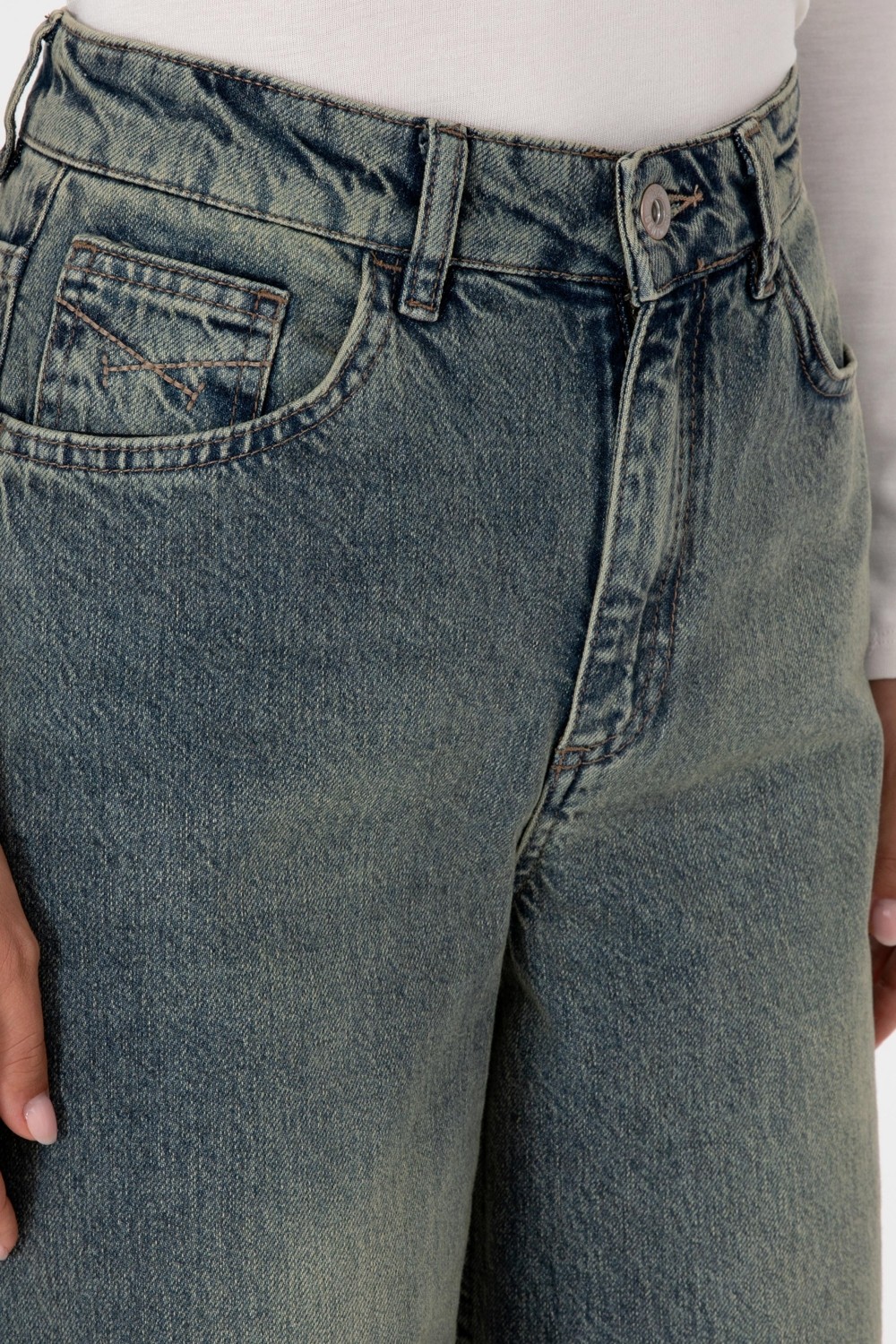 U.S. Polo Assn. Kadın Yeşil Flare Fit Jean Pantolon 50308394-DN0030 görsel 5
