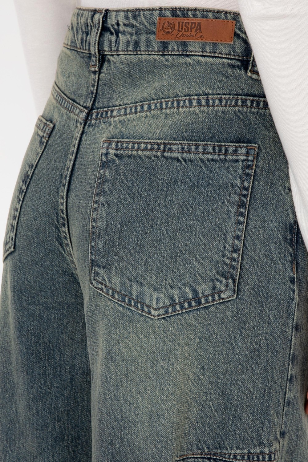 U.S. Polo Assn. Kadın Yeşil Flare Fit Jean Pantolon 50308394-DN0030 görsel 6