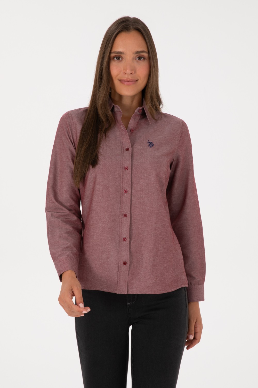U.S. Polo Assn. Kadın Açık Mavi Uzun Kollu Basic Gömlek 50316711-VR003